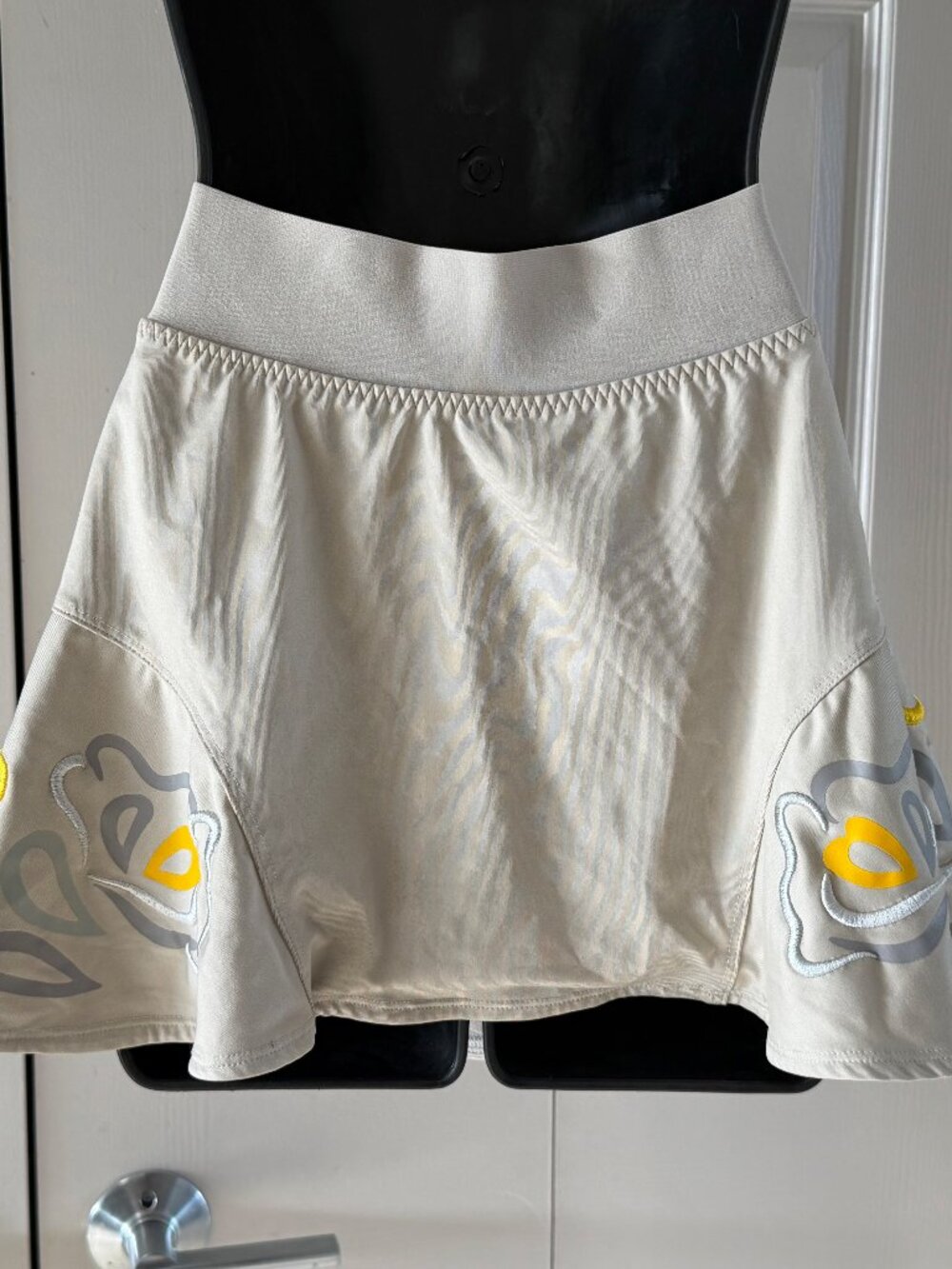 Adidas by Stella McCartney Floral Embroidered Tennis Skort Tan Grey